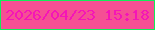 文字の大きさ：2、枠の色：12eb59、背景の色：f54f94、文字の色：f515b7 無料ブログパーツのブログ時計