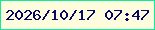 文字の大きさ：1、枠の色：12eb9b、背景の色：fdfcdd、文字の色：090a68 無料ブログパーツのブログ時計