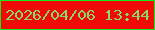 文字の大きさ：1、枠の色：12ec15、背景の色：f10b08、文字の色：88da68 無料ブログパーツのブログ時計