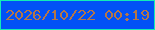 文字の大きさ：4、枠の色：12ecb6、背景の色：0151f6、文字の色：b47648 無料ブログパーツのブログ時計