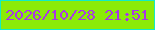 文字の大きさ：3、枠の色：12ecc4、背景の色：8beb08、文字の色：a937e6 無料ブログパーツのブログ時計