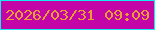 文字の大きさ：1、枠の色：12eced、背景の色：c305a8、文字の色：e99d34 無料ブログパーツのブログ時計