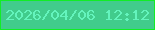文字の大きさ：2、枠の色：12ed26、背景の色：41cc8c、文字の色：64f4bd 無料ブログパーツのブログ時計