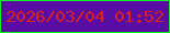文字の大きさ：5、枠の色：12f122、背景の色：5a0da4、文字の色：da211b 無料ブログパーツのブログ時計