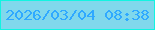 文字の大きさ：3、枠の色：12f4e1、背景の色：80d8ec、文字の色：30a9ff 無料ブログパーツのブログ時計