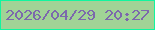 文字の大きさ：1、枠の色：12f59f、背景の色：a1d396、文字の色：7c68ac 無料ブログパーツのブログ時計