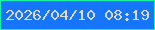 文字の大きさ：4、枠の色：12f7a2、背景の色：1575fc、文字の色：ded9c9 無料ブログパーツのブログ時計
