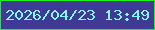 文字の大きさ：3、枠の色：12f818、背景の色：413996、文字の色：80faeb 無料ブログパーツのブログ時計