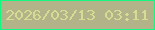 文字の大きさ：3、枠の色：12f882、背景の色：b3b389、文字の色：d8db94 無料ブログパーツのブログ時計