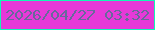 文字の大きさ：1、枠の色：12f8b4、背景の色：e739d8、文字の色：68699c 無料ブログパーツのブログ時計