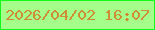 文字の大きさ：4、枠の色：12f91d、背景の色：a6fe8a、文字の色：ce8d35 無料ブログパーツのブログ時計