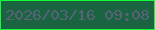 文字の大きさ：3、枠の色：12fd36、背景の色：1a6442、文字の色：596278 無料ブログパーツのブログ時計