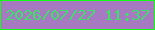 文字の大きさ：5、枠の色：12fe12、背景の色：a679c1、文字の色：3be169 無料ブログパーツのブログ時計