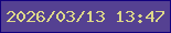 文字の大きさ：1、枠の色：13007d、背景の色：554192、文字の色：ddd889 無料ブログパーツのブログ時計