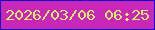 文字の大きさ：1、枠の色：1300cc、背景の色：c927b8、文字の色：deec6c 無料ブログパーツのブログ時計