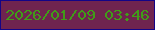 文字の大きさ：5、枠の色：130487、背景の色：6f244f、文字の色：409c18 無料ブログパーツのブログ時計