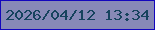 文字の大きさ：5、枠の色：1306bd、背景の色：8789b7、文字の色：16435e 無料ブログパーツのブログ時計