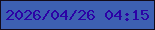 文字の大きさ：3、枠の色：130b19、背景の色：3d60b3、文字の色：2c02a6 無料ブログパーツのブログ時計