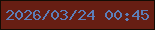 文字の大きさ：1、枠の色：130c04、背景の色：671e13、文字の色：5c7eb8 無料ブログパーツのブログ時計
