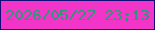 文字の大きさ：4、枠の色：130e77、背景の色：f334c9、文字の色：2a9878 無料ブログパーツのブログ時計