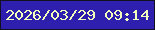 文字の大きさ：5、枠の色：13111f、背景の色：2e1fae、文字の色：f3ffbd 無料ブログパーツのブログ時計