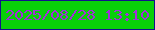 文字の大きさ：1、枠の色：13118c、背景の色：09d009、文字の色：a32fd9 無料ブログパーツのブログ時計