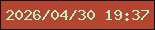 文字の大きさ：2、枠の色：131217、背景の色：b44531、文字の色：b3f1c6 無料ブログパーツのブログ時計