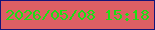 文字の大きさ：2、枠の色：131479、背景の色：dd5f64、文字の色：1cdf14 無料ブログパーツのブログ時計