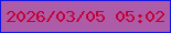 文字の大きさ：3、枠の色：1316e3、背景の色：ad5da7、文字の色：c40036 無料ブログパーツのブログ時計