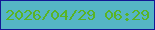 文字の大きさ：1、枠の色：131795、背景の色：55b5c5、文字の色：59b425 無料ブログパーツのブログ時計