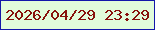 文字の大きさ：2、枠の色：1317aa、背景の色：e1fcdb、文字の色：88120d 無料ブログパーツのブログ時計