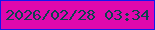 文字の大きさ：2、枠の色：1317ee、背景の色：e008ad、文字の色：0f434f 無料ブログパーツのブログ時計