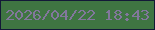 文字の大きさ：1、枠の色：131937、背景の色：3f7542、文字の色：82779c 無料ブログパーツのブログ時計
