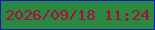 文字の大きさ：2、枠の色：1319bb、背景の色：2a8940、文字の色：ac093f 無料ブログパーツのブログ時計
