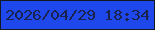 文字の大きさ：2、枠の色：131a1f、背景の色：1e48ec、文字の色：1a224e 無料ブログパーツのブログ時計