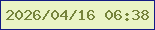 文字の大きさ：3、枠の色：131a85、背景の色：eaf3c5、文字の色：75833b 無料ブログパーツのブログ時計