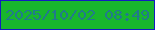 文字の大きさ：2、枠の色：131bc0、背景の色：18b62d、文字の色：217a8c 無料ブログパーツのブログ時計