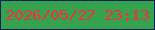 文字の大きさ：5、枠の色：131d5f、背景の色：35a24d、文字の色：f72f43 無料ブログパーツのブログ時計