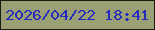 文字の大きさ：4、枠の色：131e11、背景の色：9a9f74、文字の色：252cbd 無料ブログパーツのブログ時計