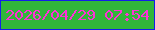 文字の大きさ：1、枠の色：131eea、背景の色：31b63b、文字の色：ff31d7 無料ブログパーツのブログ時計