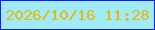 文字の大きさ：3、枠の色：131fec、背景の色：9febf9、文字の色：e5ba09 無料ブログパーツのブログ時計