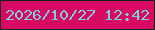 文字の大きさ：2、枠の色：13221d、背景の色：d80962、文字の色：7ccfdc 無料ブログパーツのブログ時計