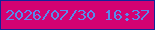 文字の大きさ：3、枠の色：132499、背景の色：d40272、文字の色：568cec 無料ブログパーツのブログ時計