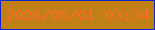 文字の大きさ：3、枠の色：1324cf、背景の色：c08016、文字の色：f96928 無料ブログパーツのブログ時計