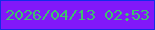 文字の大きさ：3、枠の色：132be9、背景の色：8218f9、文字の色：3fc16d 無料ブログパーツのブログ時計