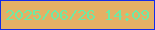 文字の大きさ：5、枠の色：132be9、背景の色：e4b065、文字の色：6fe9a4 無料ブログパーツのブログ時計