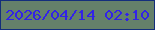 文字の大きさ：1、枠の色：132e7c、背景の色：64806a、文字の色：3222e7 無料ブログパーツのブログ時計