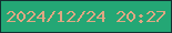 文字の大きさ：1、枠の色：132f31、背景の色：24a775、文字の色：dfa783 無料ブログパーツのブログ時計