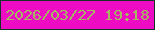 文字の大きさ：2、枠の色：133325、背景の色：ed0bc4、文字の色：a4b862 無料ブログパーツのブログ時計