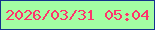 文字の大きさ：4、枠の色：13338d、背景の色：a3fda3、文字の色：ff336c 無料ブログパーツのブログ時計